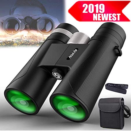 Binoculars for Adults - Niskite Compact Binocular Roof Prism 12X42 for Bird Watching,High Powered Waterproof Fogproof BAK4 Prism and FMC Lens for Hunting,Camping Wildlife Sport View Concerts
