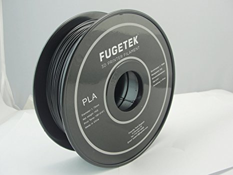 Fugetek 3D Printer Filament, FT-1kg-black, 1 kg Spool, 1.75 mm (Black)