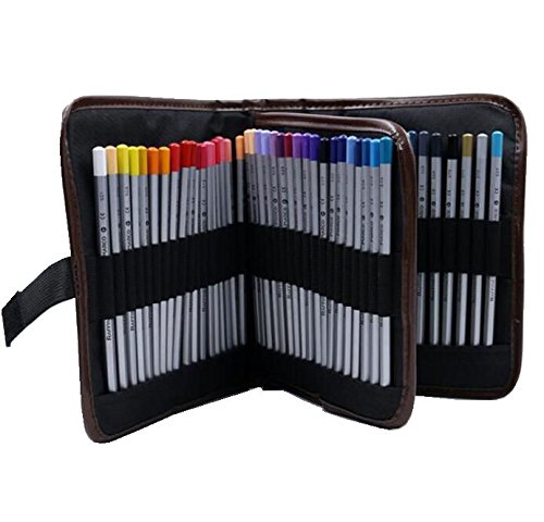 Pencil Pouch 72 Colored Pencils Case Canvas Pencils Holder Pencil Bag Wrap for School Office Art Craft