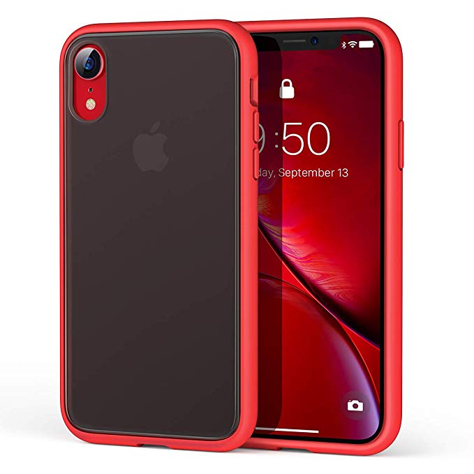 Ainope Compatible iPhone XR Case 6.1 inch,[Anti-Fingerprint][Anti-Scratch] Soft & Flexible TPU Ultra-Thin Shockproof 4 Corners Bumpert Hard Back Cover, Cases Drop Protection for iPhone 10R 2018-(Red)