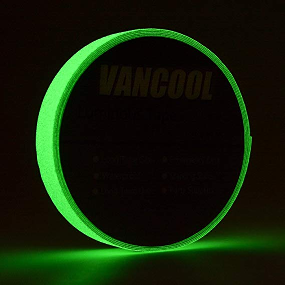 Vancool 33 ft Length × 1" Width Glow in the Dark Tape Luminous Sticker, Removable, Anti Slip ,Waterproof.