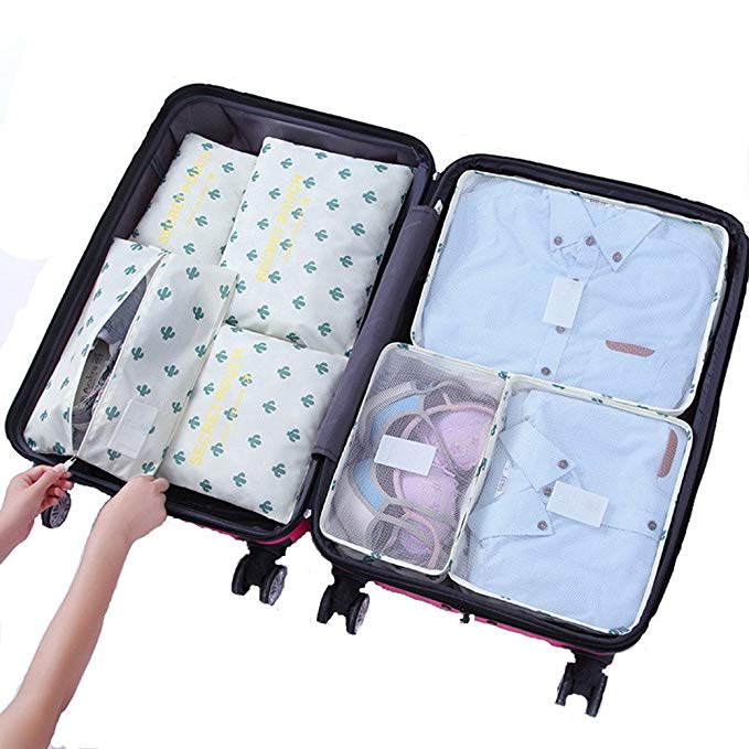 7Pcs Waterproof Travel Storage Bags Clothes Packing Cube Luggage Organizer Pouch