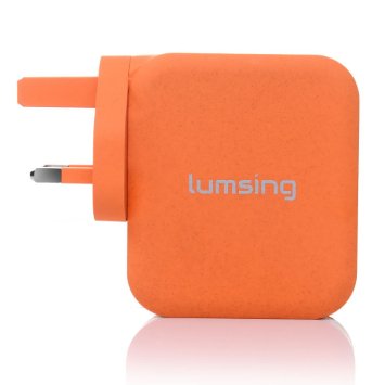 Lumsing Cube Series 21W/5V 4.2A 4 USB Wall Charger Power Adapter for iPhone, iPad, Samsung Galaxy, HTC, LG, Nexus, Bluetooth Speakers, Power Bank and more(Orange)