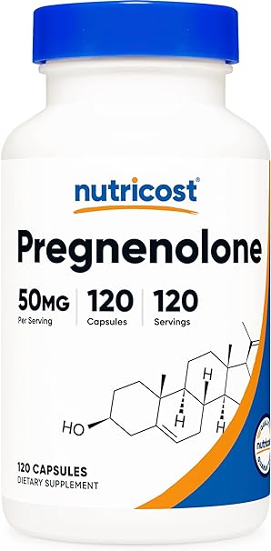 Nutricost Pregnenolone 50mg, 120 Capsules - Non-GMO, Gluten Free, Vegetarian Capsules