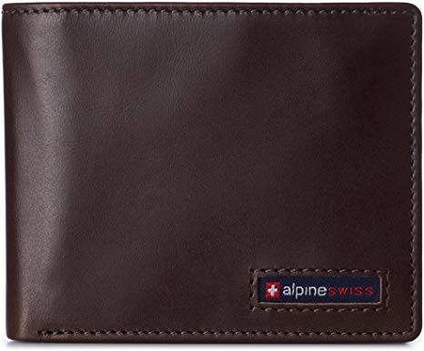 Alpine Swiss Mens Nolan Bifold Commuter Wallet RFID Safe