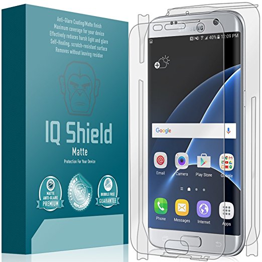 Galaxy S7 Edge Screen Protector, IQ Shield® Matte Full Coverage Anti-Glare Full Body Skin   Screen Protector for Galaxy S7 Edge Bubble-Free Film - with Lifetime Warranty