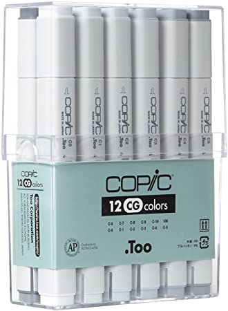 Copic Marker 12 Piece Set - Cool Gray