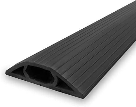 Cable Man 6000-5C Floor Cord Cover Protector for Cable Management, 3 in. x 5 ft, Black