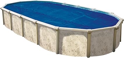 In The Swim 16' x 32' Premium Plus Blue/Black Oval Solar Pool Cover 12 Mil for Solar Heating Above Ground Pools and Inground Pools