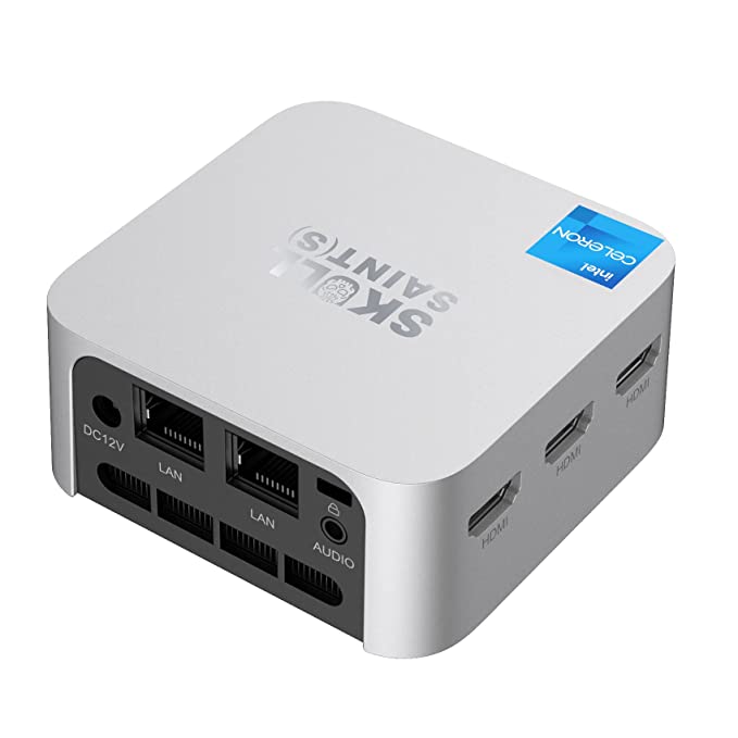 SKULLSAINTS Rudra Mini PC 11th Gen Processor N5105 (up to 2.90GHz), Genuine Windows 11 Pro, HDMI 4K@60Hz 3 Screen Display, Dual Ethernet Ports, 2.4/5G WiFi, BT4.2 (8GB DDR4   256GB M.2 NVME SSD)