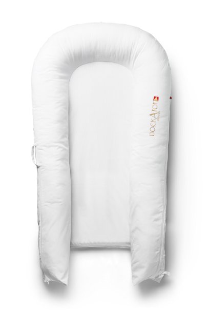 DockATot Grand Dock (Pristine White) - Perfect for Cuddling, Lounging, Co Sleeping & Crib to Bed Transition - Breathable & Hypoallergenic - Lightweight for Easy Travel - Suitable from 9-36 months