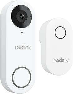 REOLINK 5MP Video Doorbell Wi-Fi Camera with Chime, 3:4 Head-to-Toe View, 180°View, 5/2.4 GHz Wi-Fi, 2-Way Audio, Person/Package Detection, Waterproof, Smart Alerts, Works NVR(Wired)