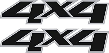 4X4 Truck Replacement Logos / Pair / Black Vinyl Vehicle Chevy Graphic Decal Sticker Pair