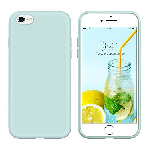 BENTOBEN iPhone 6S Plus Case Slim Fit,Mint Green iPhone 6 Plus Silicone Case,Non Slip Grip Drop Protection Soft Rubber Protective Hybrid Hard Back Durable Girls Women iPhone 6S Plus/6 Plus,Mint Green