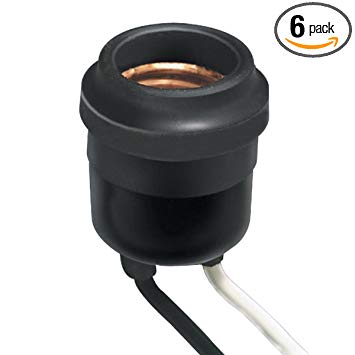 Leviton 55 Weatherproof Lampholder, Single Circuit, Black Rubber Outdoor Lamp Socket (30 Pack)