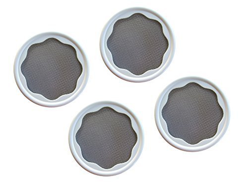 'The Original Speed Strainer Lid'® Set Of 4 Lids (Wide Mouth) Grow sprouts in a mason jar