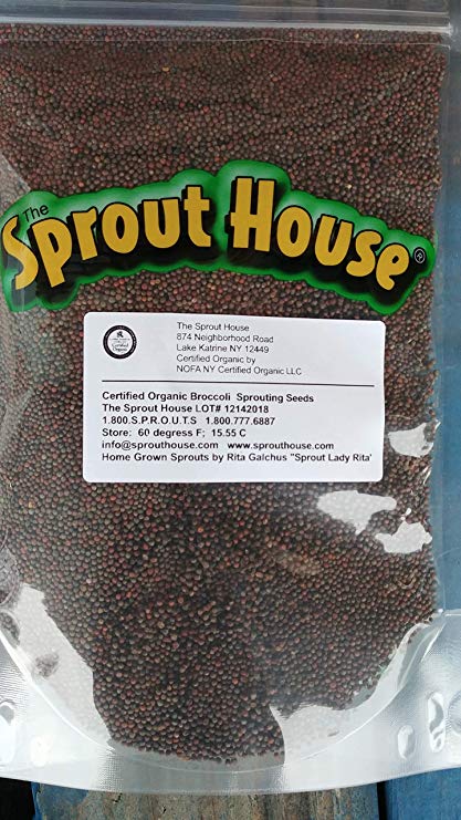 The Sprout House Certified Organic Non-gmo Sprouting Seeds Broccoli 1 Pound