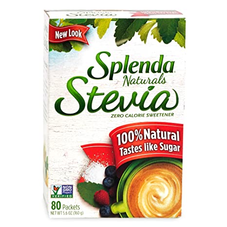 SPLENDA Naturals Stevia Sweetener: No Calorie, All Natural Sugar Substitute W/No Bitter Aftertaste. Single Serve Granulated Packets 5.6 Ounce (80 Count)