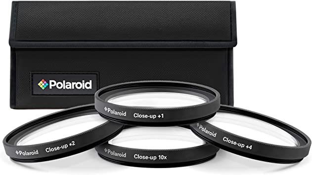 Polaroid Optics 72mm 4-Piece Filter kit Set for Close-Up Macro Photography; Includes  1,  2,  4 &  10 Diopter Filters & Nylon Carry Case – Compatible w/ All Popular Camera Lens Models