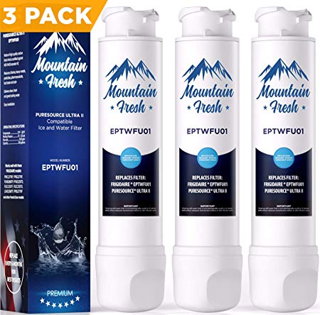 Mountain Fresh ẸPTWFU01 Premium Water Filter for French Door Models (3 Pack)