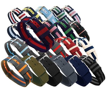 BARTON Watch Bands - Choice of Color, Length & Width (18mm, 20mm, 22mm or 24mm) - Ballistic Nylon