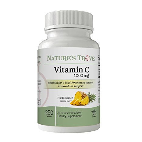 Vitamin C 1000 mg by Nature's Trove - 250 Tablets