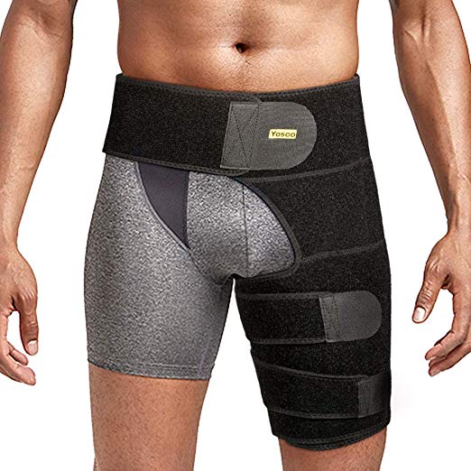 Compression Brace for Hip, Thigh Support Groin Brace Sciatica Relief Wrap with Adjustable Straps for Thigh Hamstring, Quadriceps, Joints Injury, Muscles Strain Pain Relief, Fits Men and Women