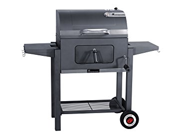 Landmann 11430 Adjustable Tennessee Charcoal BBQ Grill (Adjustable Charcoal Grate, Warming Rack, Thermometer, Folding Side Tables)