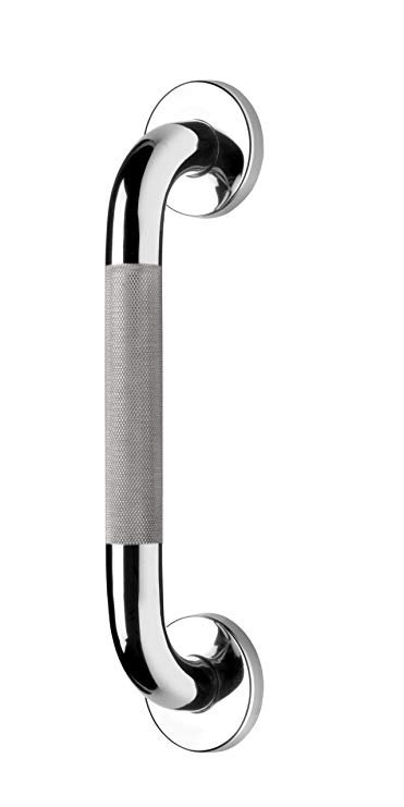 Croydex AP500541 300 mm Safety Support Rail Stainless Steel Grab Bar with Anti-Slip Grip for Bathroom