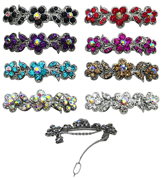 8-Pack 8 Count Bella Hair Barrettes Medium/Small Hair Clips French Clip Clasp U86250-1338-8