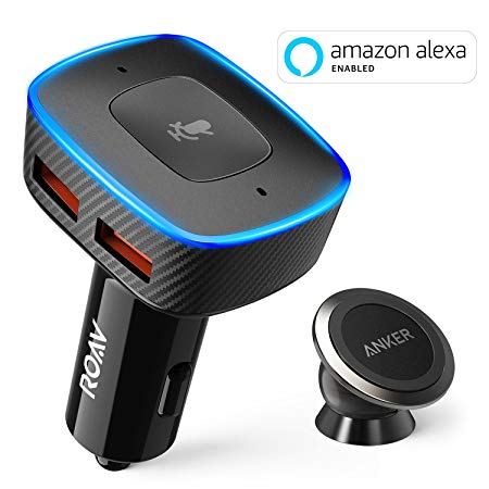 Roav VIVA with Car Mount, by Anker, Alexa-Enabled 2-Port USB Car Charger for In-Car Navigation, Hands-Free Calling and Music Streaming