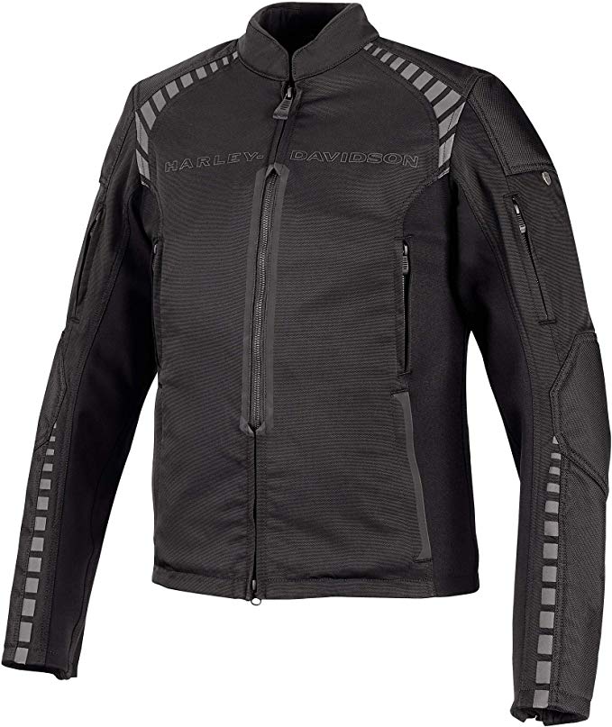 Harley-Davidson Official Men's Geyser Stretch Slim Fit Riding Jacket, Black