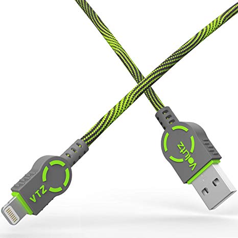 iPhone Charger Cable, Lightning to USB A Cord, Volutz Apple MFi Certified Nylon Braided for iPhone X/ 8 Plus/ 7/7 Plus/ 6/6 Plus/ 5S/ iPad/iPod - Moss-Green (6 Feet/1.8 Meter) ArmorCord Series