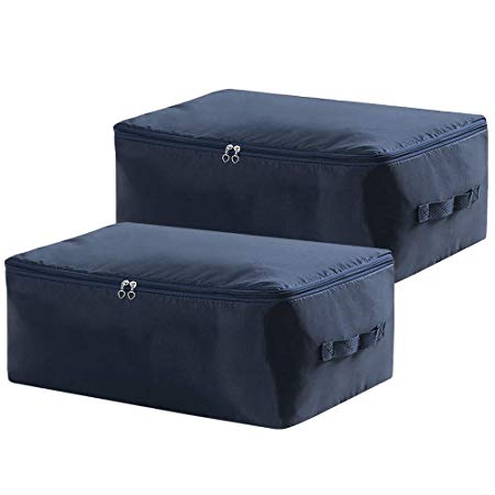 Lifewit 2 Pack 105L Large Capacity Under Bed Storage Bag, Thick Oxford Fabric Clothes Storage Bags for Comforters, Blankets, Duvets, Clothes, Quilts, Pillows, Sweaters, Bedding