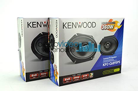 2 Pair Kenwood KFC-C6895PS 6"x8" Performance Series 3-Way Custom Fit Coaxial Car Speakers (4 Speakers)