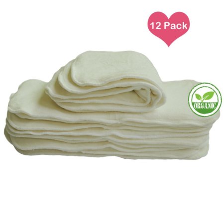 Love My® Baby Cloth Diaper 12pcs 4layers Super Water Absorbent Antibacterial Bamboo Inserts