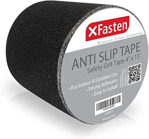 XFasten Anti Slip Tape, 4-Inch by 15-Foot Pet-Safe, Hypo-Allergenic, Weather Proof and Non Skid Indoor and Outdoor Safety Track Tape