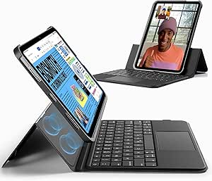 ESR für iPad 10 Gen (10,9 Zoll) 2022, Tastatur Hülle mit Trackpad, magnetisch abnehmbare Tastatur mit hintergrundbeleuchteten Tasten, vollständig Verstellbarer Ständer im Hoch-/Querformat, Schwarz