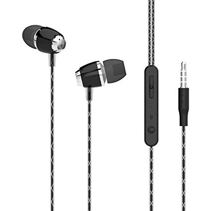 UiiSii U4 High Performance Headphones In-Ear Earphones with Microphone and Super Bass, and Remote Control for Iphone and Android Devices,Mini Lightweight Stereo Headsets (Black)