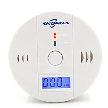 SKONDA Carbon Monoxide Detector CO Alarm Detector with LCD Digital Display Battery Operated
