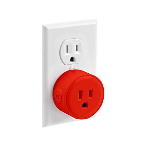 LITEdge Smart Plug, Compatible with Alexa, Wi-Fi Accessible Power Outlet, No Hub Needed, Control with App on Phone, Single Socket, More Cool Red Finish