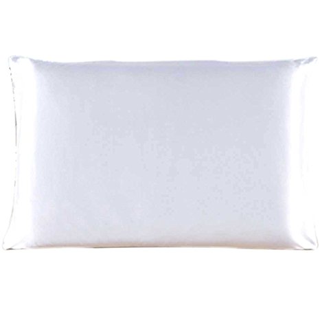 Savena Both Sides 22 Momme Mulberry Silk Pillowcase Benefit to Sleeping Soft Hypoallergenic Avoid Hair Falling Noble Design with Hidden Zipper 100% Natural Silk(Queen(20"x30")High White)
