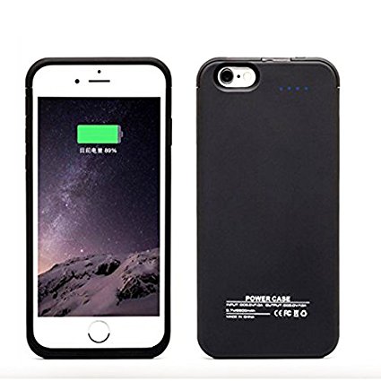 Flyingus Ultra Thin No Chin Charging Case High Capacity Battery Iphone Portable Power Battery Charger 2800mAh Lightweight and New Integration Combo Long Standby Charger Battery Case (Black)