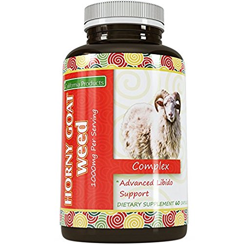 Horny Goat Weed Extract Libido Support Pills for Men & Women - Boost Sex Drive with Natural Maca   Tongkat Ali Supplement - Pure Epimedium Capsules for Female & Male Enhancement by California Products