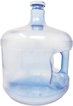 3 Gallon"Short" 18.92 Liter BPA Free Plastic Reusable Water Bottle Container Jug with Handle (Made in USA) 55MM Snap On