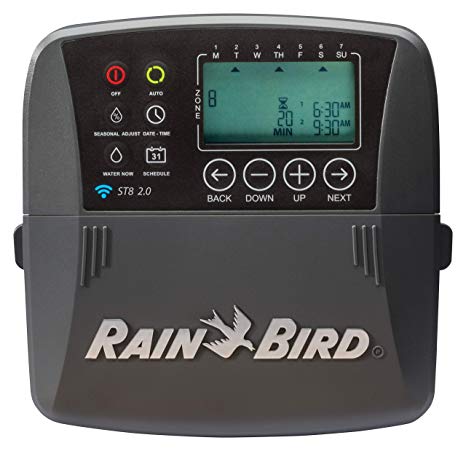 Rain Bird ST8I-2.0, WaterSense Certified, 8-Zone/Station Smart Indoor WiFi Sprinkler/Irrigation System Timer/Controller