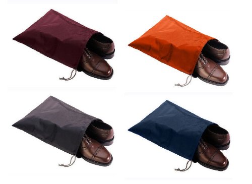 FashionBoutique high quality waterproof Nylon shoe bags- Set of 4 Multicolor