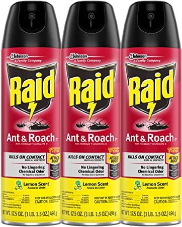 Raid Ant & Roach Killer Lemon Scent, 17.5 OZ (Pack - 3)