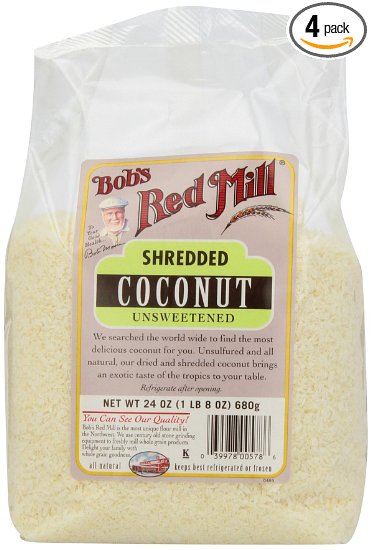 Bob's Red Mill Unsweetened Medium Shredded Coconut, 24-Ounce Packages (Pack of 4)