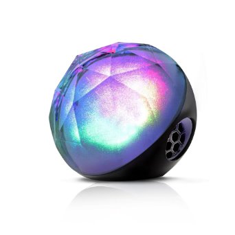 Airmate  Wireless Speaker Portable LED Color Ball 10 Hours Stereo Bluetooth Speaker with Remote ControlSupport TF Card for Tablet Ipad Iphone Samsung Laptop And Other Music Players Black